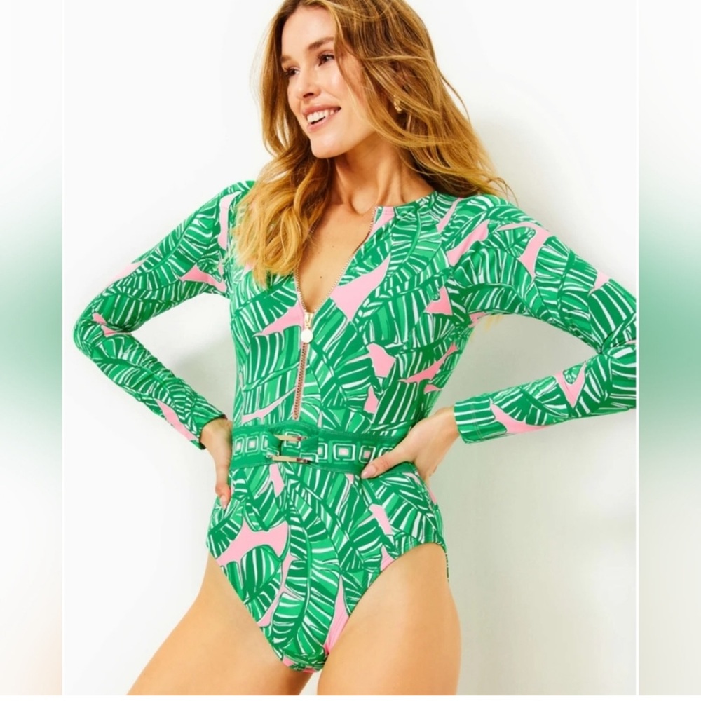 NWT Lilly Pulitzer Rashguard Swimsuit  Lets Go Bananas - size 4